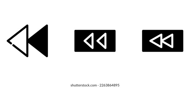 rewind icon or logo isolated sign symbol vector illustration - high quality black style vector icons