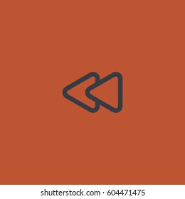 Rewind icon. Media player button vector