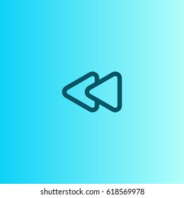 Rewind icon. Media player button vector