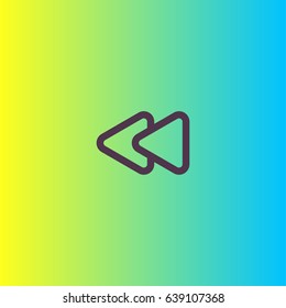 Rewind icon. Media player button vector