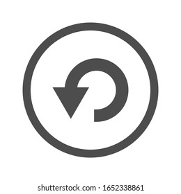 Rewind icon Media player Flat style on white background