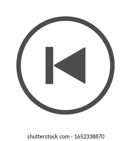 Rewind icon Media player Flat style on white background