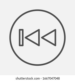 Rewind icon Media player Flat style on white background
