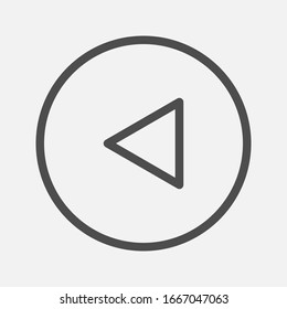 Icono de rebobinado Reproductor multimedia Estilo plano sobre fondo blanco