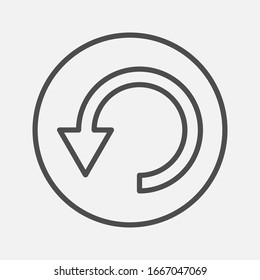 Rewind icon Media player Flat style on white background