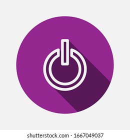 Icono de rebobinado Reproductor multimedia Estilo plano sobre fondo morado