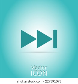 Rewind icon. Media player. Flat style.