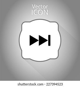 Rewind icon. Media player. Flat style.