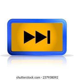 Rewind icon. Media player. Isolated on white background. Specular reflection. Made vector illustration
