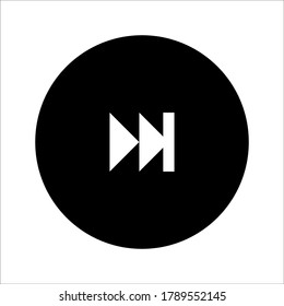 Rewind icon Media player on white background