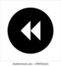 Rewind icon Media player on white background