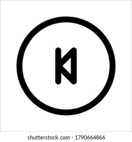 Rewind icon Media player on white background