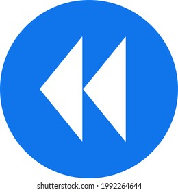 rewind icon on blue circle