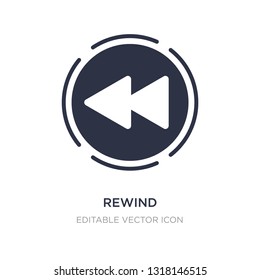 rewind icon on white background. Simple element illustration from UI concept. rewind icon symbol design.