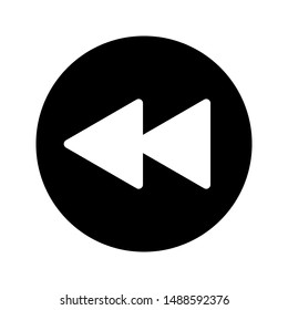 Rewind Icon On White Background. Flat Illustration Of Rewind Vector Icon For Web