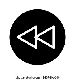rewind icon on white background. flat illustration of rewind vector icon for web