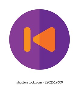 Rewind icon on white background
