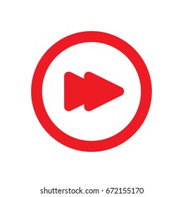 rewind icon on the white background