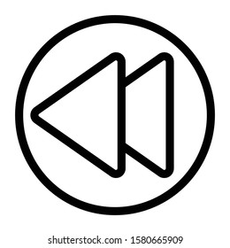 rewind icon outline vector design
