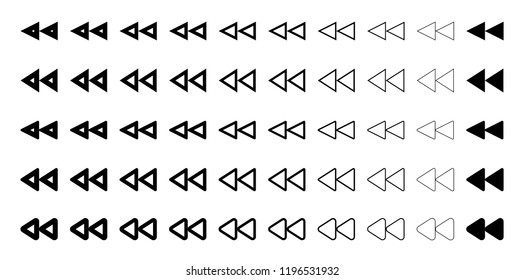 Rewind icon pack. Rewind icons set in vector