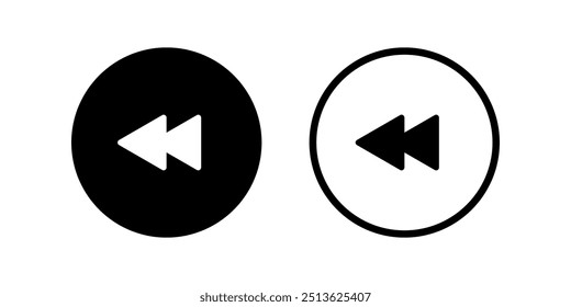rewind icon set. flat illustration of vector icon on white background