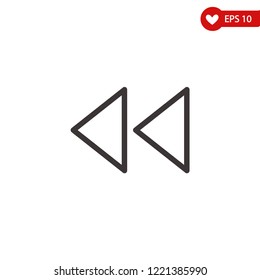 Rewind icon, simple thin line icon, linear pictogram