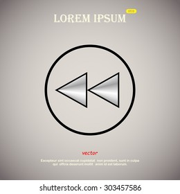 rewind icon symbol, vector illustration