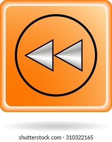 rewind icon symbol, vector illustration