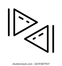Rewind icon thin single line