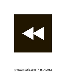Rewind icon vector, clip art. Also useful as logo, square app icon, web UI element, symbol, graphic image, silhouette and illustration.