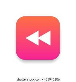 Rewind icon vector, clip art. Also useful as logo, square app icon, web UI element, symbol, graphic image, silhouette and illustration. Compatible with ai, cdr, jpg, png, pdf, svg and eps formats.