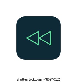 Rewind icon vector, clip art. Also useful as logo, square app icon, web UI element, symbol, graphic image, silhouette and illustration. Compatible with ai, cdr, jpg, png, pdf, svg and eps formats.