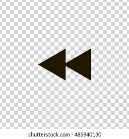 Rewind icon vector, clip art. Also useful as logo, web UI element, symbol, graphic image, transparent silhouette and illustration. Compatible with ai, cdr, jpg, png, pdf, svg and eps formats.