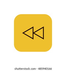 Rewind icon vector, clip art. Also useful as logo, square app icon, web UI element, symbol, graphic image, silhouette and illustration. Compatible with ai, cdr, jpg, png, pdf, svg and eps formats.