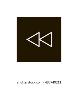 Rewind icon vector, clip art. Also useful as logo, square app icon, web UI element, symbol, graphic image, silhouette and illustration. Compatible with ai, cdr, jpg, png, pdf, svg and eps formats.