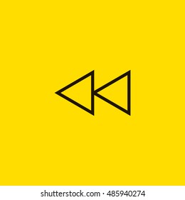 Rewind icon vector, clip art. Also useful as logo, web UI element, symbol, graphic image, silhouette and illustration. Compatible with ai, cdr, jpg, png, pdf, svg and eps formats.
