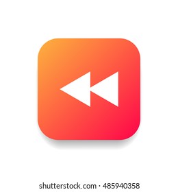 Rewind icon vector, clip art. Also useful as logo, square app icon, web UI element, symbol, graphic image, silhouette and illustration.