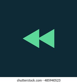 Rewind icon vector, clip art. Also useful as logo, web UI element, symbol, graphic image, silhouette and illustration.