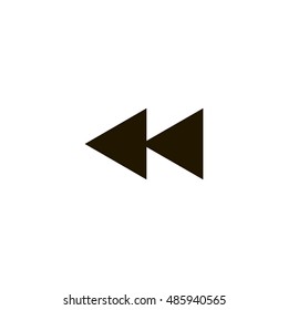 Rewind icon vector, clip art. Also useful as logo, web UI element, symbol, graphic image, silhouette and illustration.