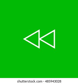 Rewind icon vector, clip art. Also useful as logo, web UI element, symbol, graphic image, silhouette and illustration.