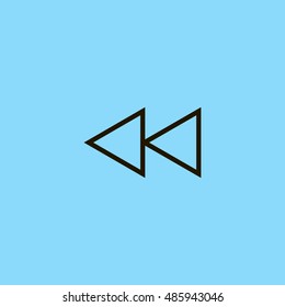 Rewind icon vector, clip art. Also useful as logo, web UI element, symbol, graphic image, silhouette and illustration.