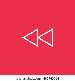 Rewind icon vector, clip art. Also useful as logo, web UI element, symbol, graphic image, silhouette and illustration.