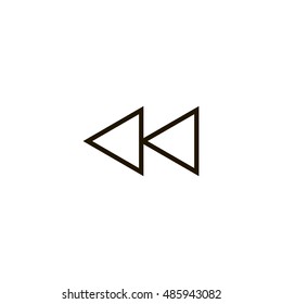 Rewind icon vector, clip art. Also useful as logo, web UI element, symbol, graphic image, silhouette and illustration. Compatible with ai, cdr, jpg, png, pdf, svg and eps formats.