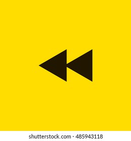 Rewind icon vector, clip art. Also useful as logo, web UI element, symbol, graphic image, silhouette and illustration.