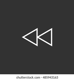 Rewind icon vector, clip art. Also useful as logo, web UI element, symbol, graphic image, silhouette and illustration.