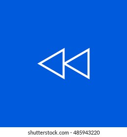 Rewind icon vector, clip art. Also useful as logo, web UI element, symbol, graphic image, silhouette and illustration.