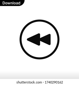 Rewind icon vector eps 10