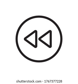 Rebobinar el vector de icono. Firma rápida