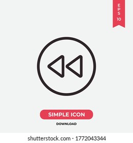 Rewind icon vector. Fast sign