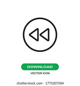 Rebobinar el vector de icono. Firma rápida